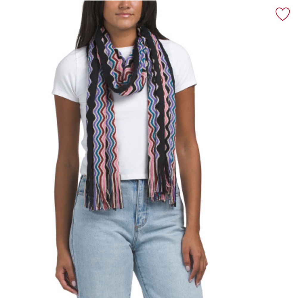 New! Missoni Multicolor Zigzag Pattern Scarf
